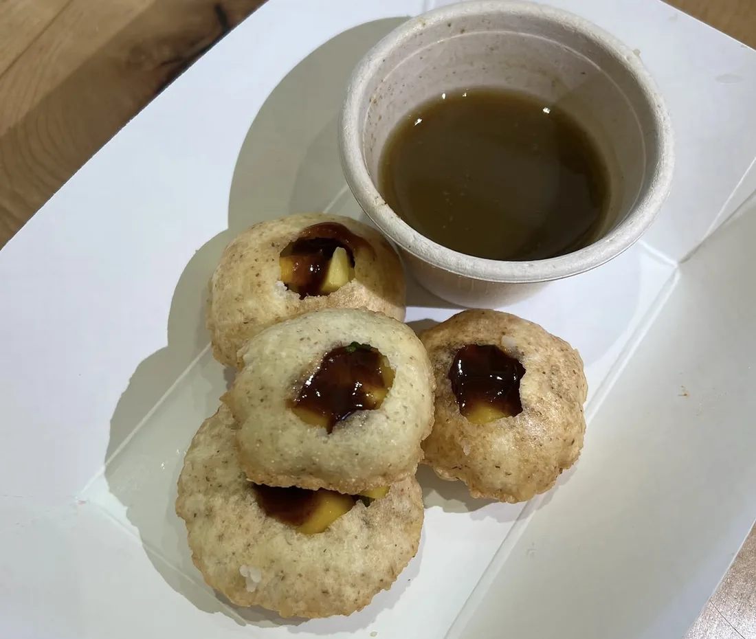 Pani puri with spiced water